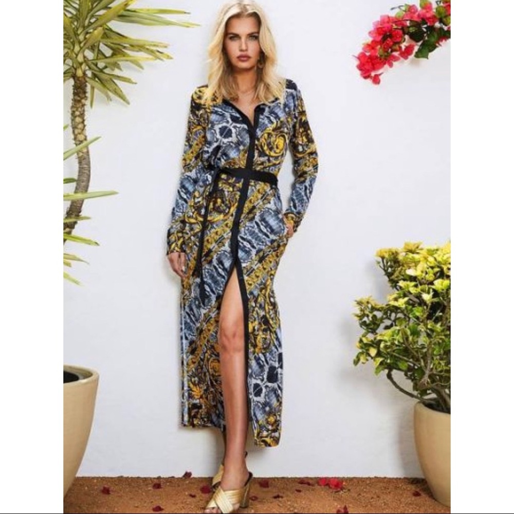 Marciano Python scroll shirt dress